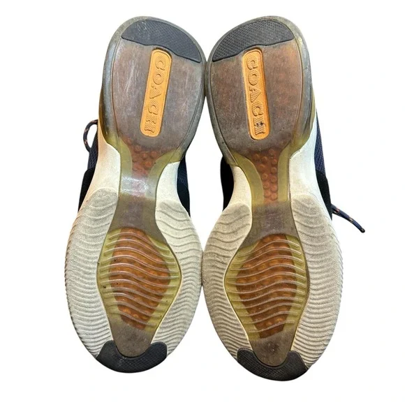 Coach Shoes Mens Size 11 Blue Suede Mesh Comfort‎ Lace Up Sneakers G4939 - Picture 9 of 11